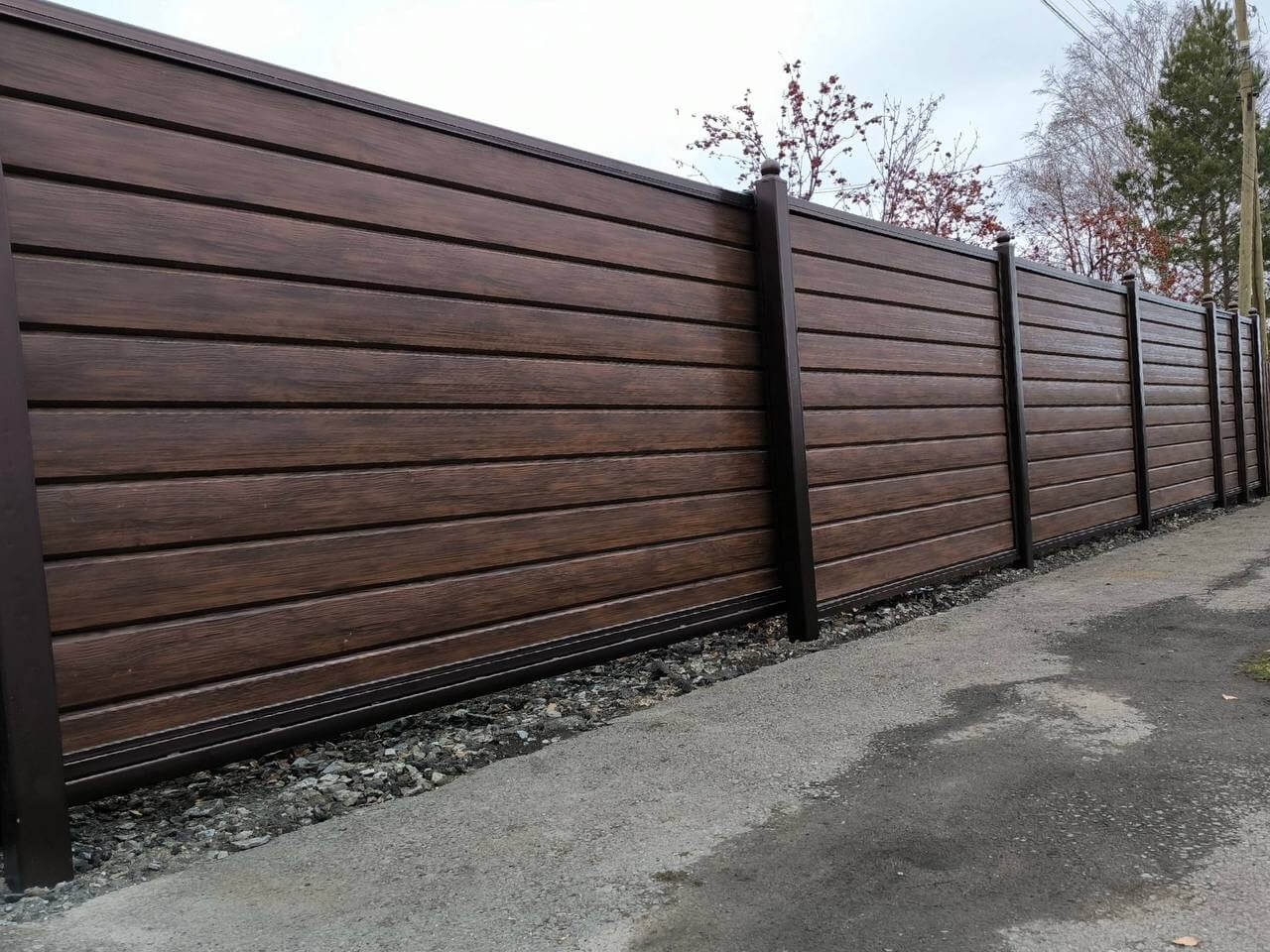 Забор из металлосайдинга Евро-Брус 46м Античное Дерево Принтек фото 5 в Луганске